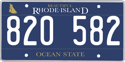 RI license plate 820582