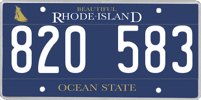 RI license plate 820583