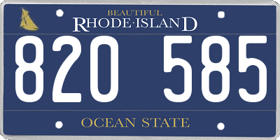 RI license plate 820585