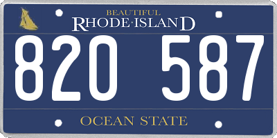 RI license plate 820587