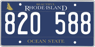 RI license plate 820588