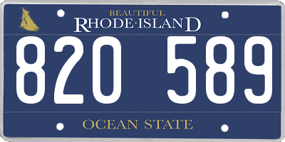 RI license plate 820589