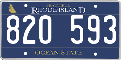 RI license plate 820593