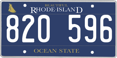 RI license plate 820596