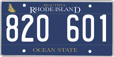 RI license plate 820601