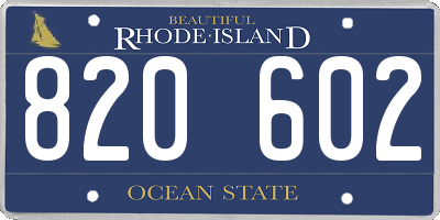 RI license plate 820602