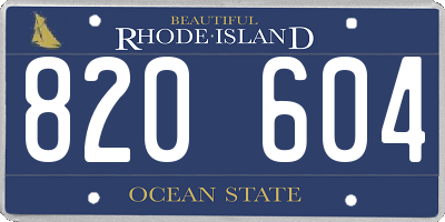 RI license plate 820604