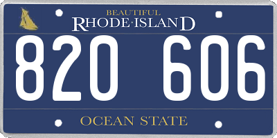 RI license plate 820606