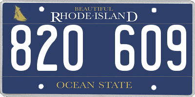 RI license plate 820609