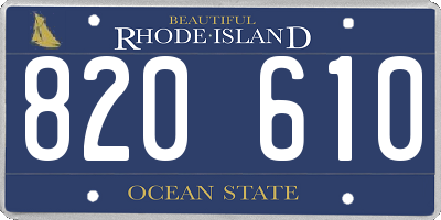 RI license plate 820610