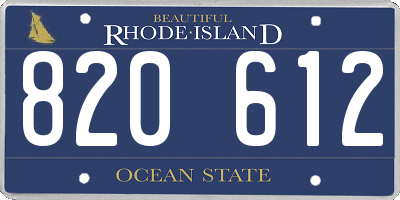 RI license plate 820612