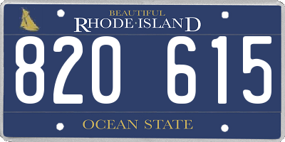 RI license plate 820615