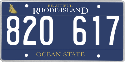 RI license plate 820617