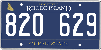RI license plate 820629