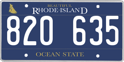 RI license plate 820635