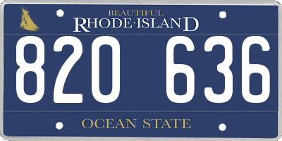 RI license plate 820636