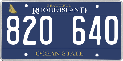 RI license plate 820640