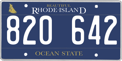 RI license plate 820642