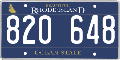 RI license plate 820648