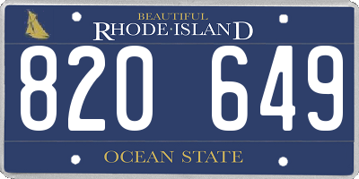 RI license plate 820649