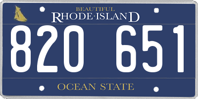 RI license plate 820651