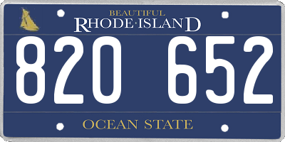 RI license plate 820652