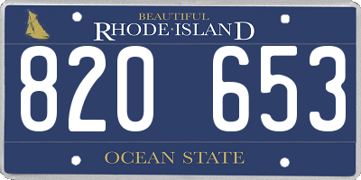 RI license plate 820653