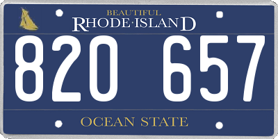 RI license plate 820657