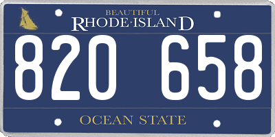 RI license plate 820658