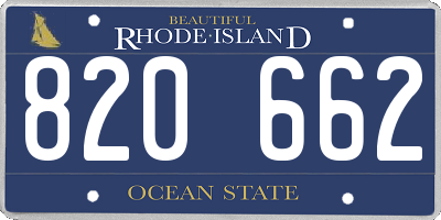 RI license plate 820662