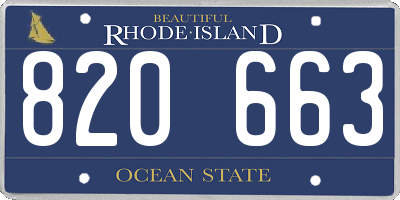 RI license plate 820663