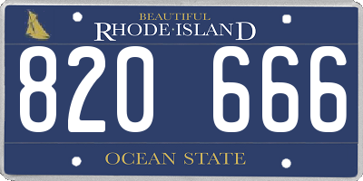 RI license plate 820666