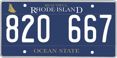 RI license plate 820667