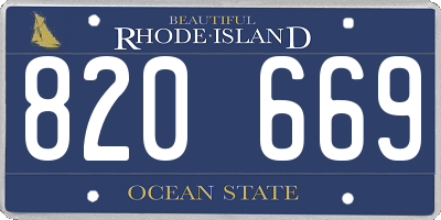 RI license plate 820669