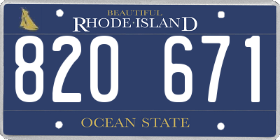 RI license plate 820671