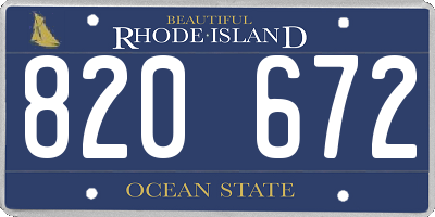 RI license plate 820672
