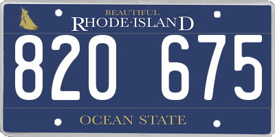 RI license plate 820675