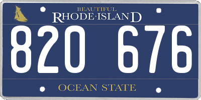 RI license plate 820676