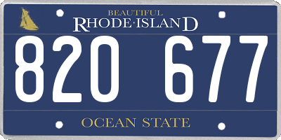 RI license plate 820677