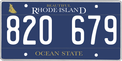 RI license plate 820679