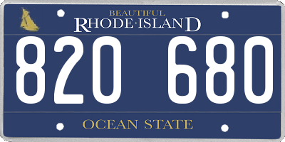 RI license plate 820680