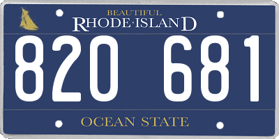 RI license plate 820681