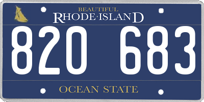 RI license plate 820683