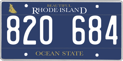 RI license plate 820684