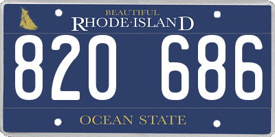 RI license plate 820686