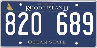 RI license plate 820689