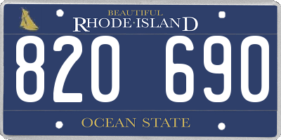 RI license plate 820690