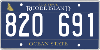 RI license plate 820691