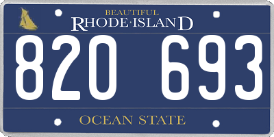 RI license plate 820693