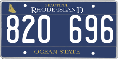 RI license plate 820696